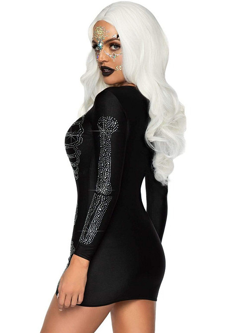 Міні-сукня Скелет зі стразами Leg Avenue Skeleton Rhinestone, чорна, M Sex Aura Київ - фото 2