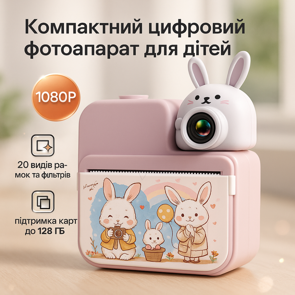 Мгновенный фотоаппарат для детей с моментальной печатью, Мини-камера для детей Фотопринтер ребенка OW-39 Львов - изображение 13