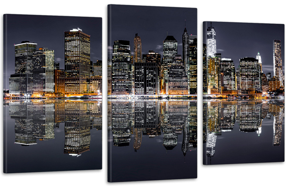 Модульна картина у вітальню/ спальню Місто в ночі Art-734_3 100x150 см Київ - фото 1