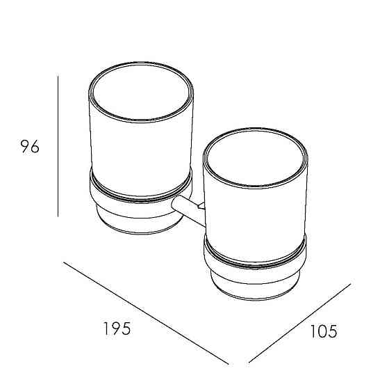 Стакан подвійний для зубних щіток IMPRESE SKALA хром Київ