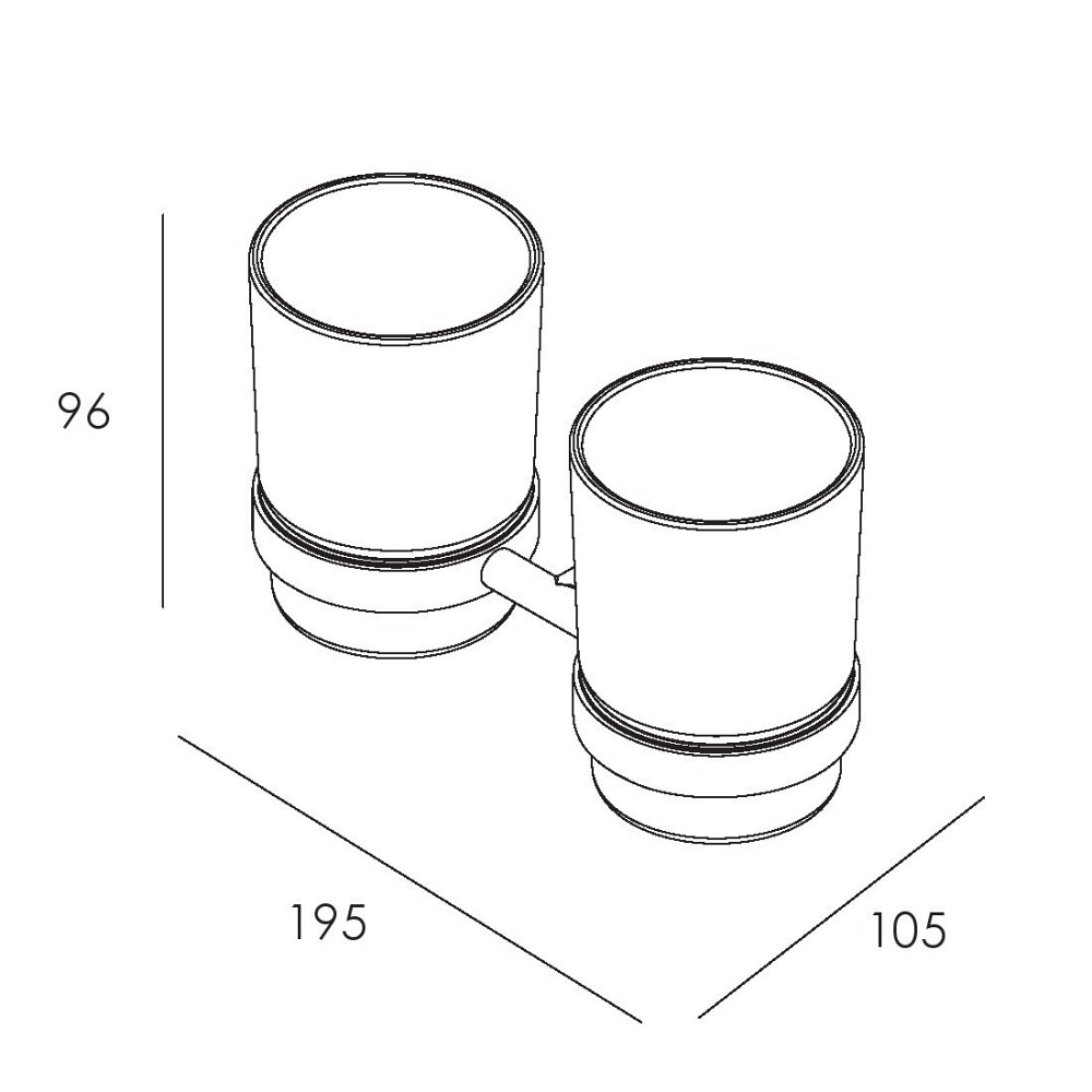 Стакан подвійний для зубних щіток IMPRESE SKALA хром Київ - фото 2