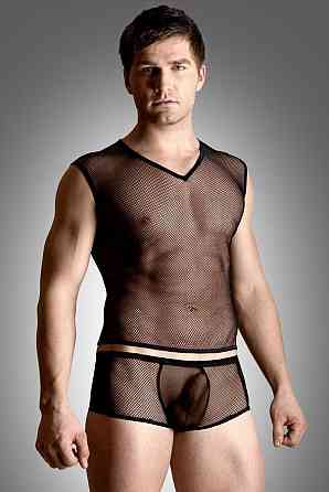 Комплект білизни - Net Set, Shirt And Thong, black - M/L Sex Aura Київ