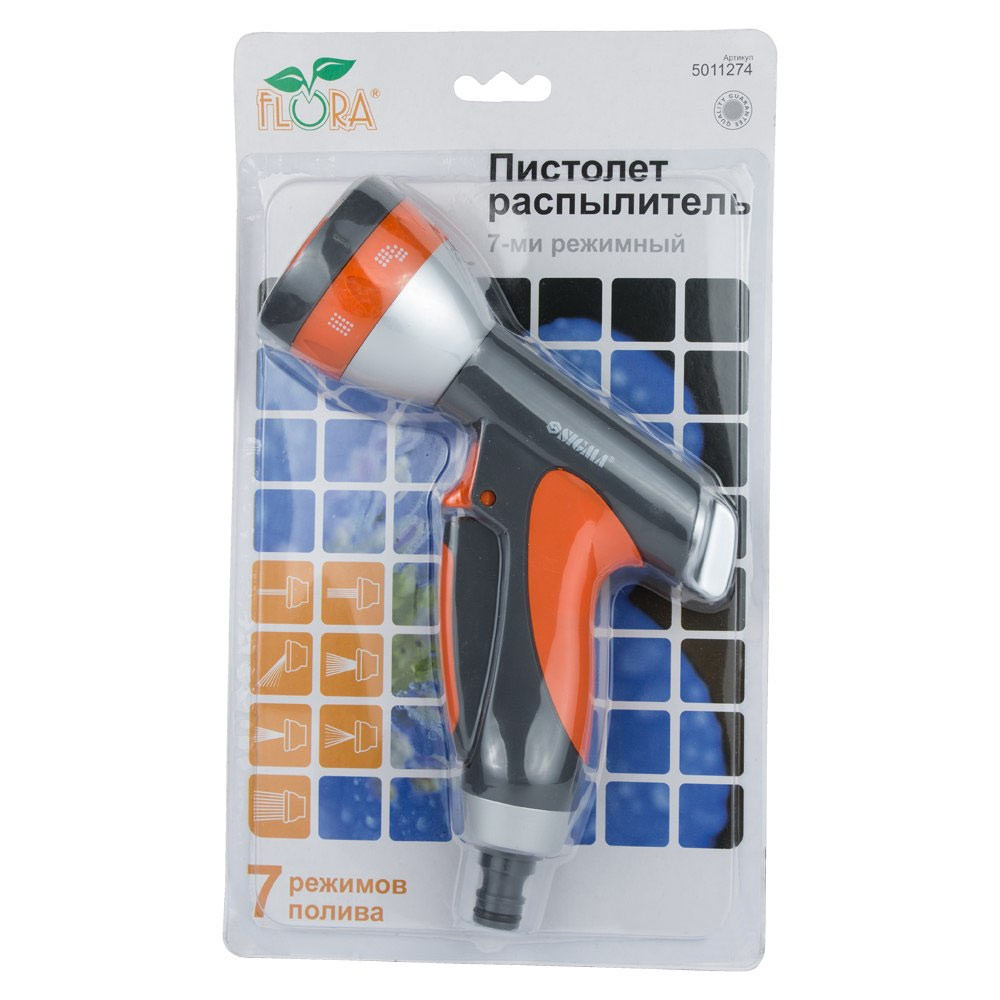 Flora Пистолет-распылитель 7-ми режимный (ABS+AL+TPR) FLORA (5011274) Киев - изображение 2