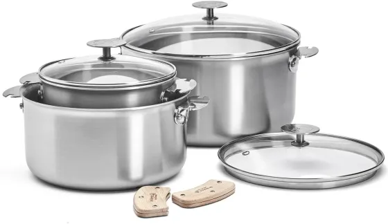 De Buyer Zestaw 3 Garnków Alchimy Loqy Srebrny, Stal Nierdzewna, Київ