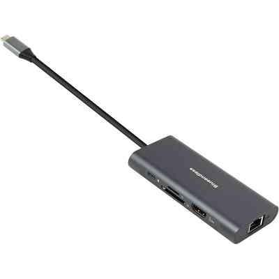 Концентратор PowerPlant USB-C to 2xUSB 3.0, 1xUSB 2.0, 1xType-C (PD), HDMI, SD, RJ45 (CA913497) Винница