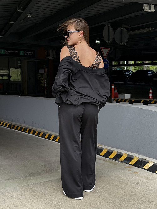 Жіночий костюм оверсайз з широкими штанами з двонитки Харків - фото 15