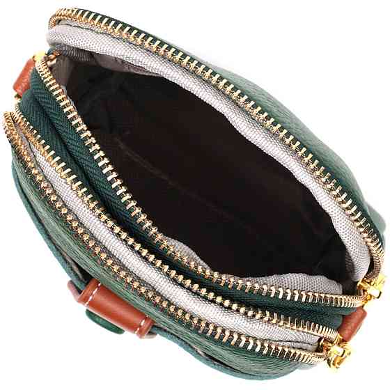 Невелика сумка трапеція для жінок з натуральної шкіри Vintage 22268 Зелена Київ