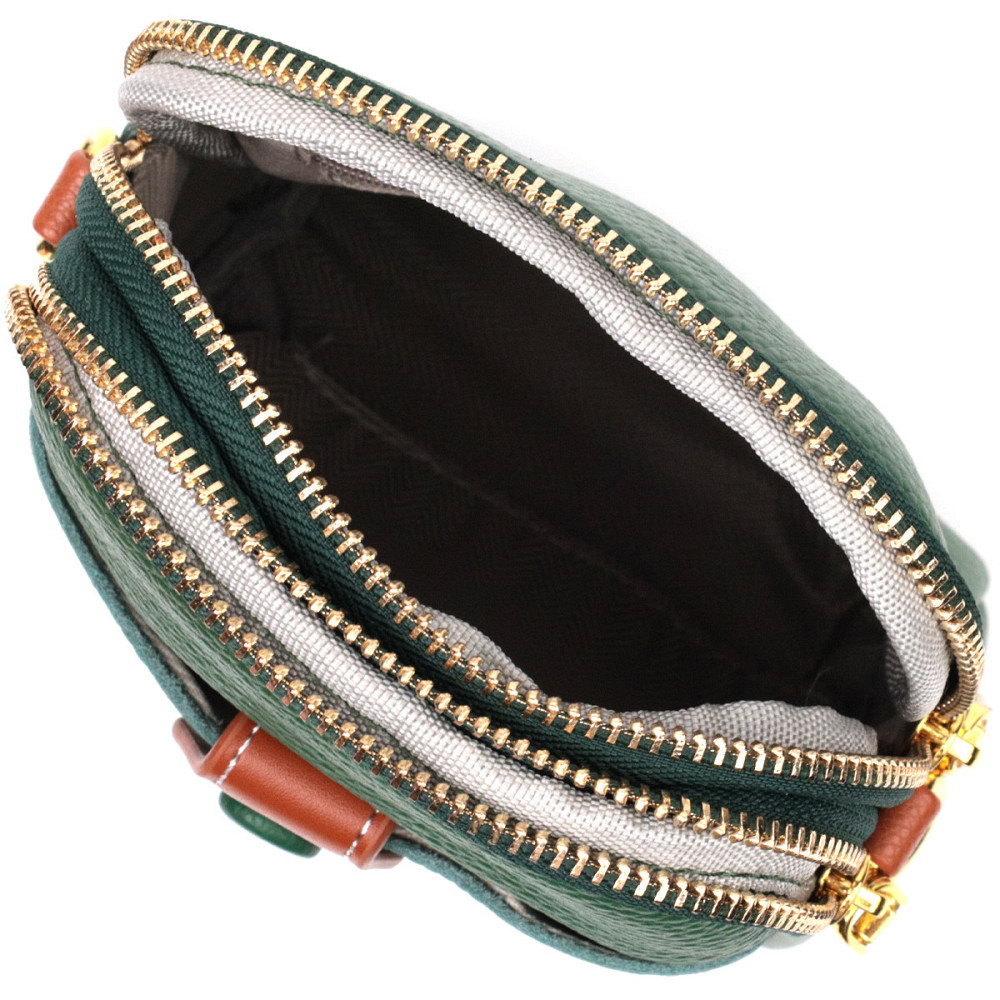 Невелика сумка трапеція для жінок з натуральної шкіри Vintage 22268 Зелена Київ - фото 4