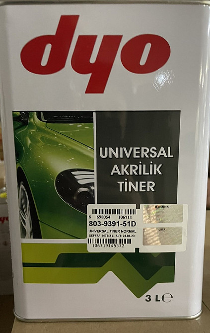Розчинник (нормальний) для акрилових продуктів та базовий (для металіків) 3л Dyo Київ - фото 1