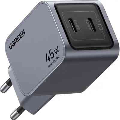 Зарядное устройство Ugreen 2xUSB-C PD45W GaN X707 gray (35008) Винница