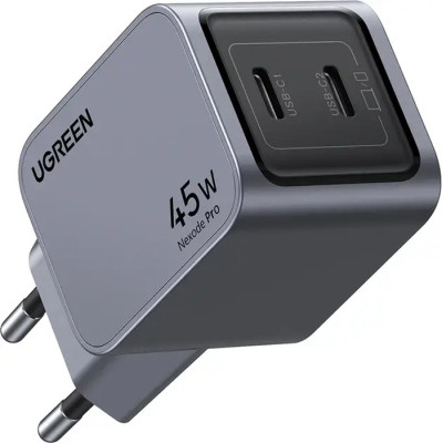 Зарядное устройство Ugreen 2xUSB-C PD45W GaN X707 gray (35008) Винница - изображение 1