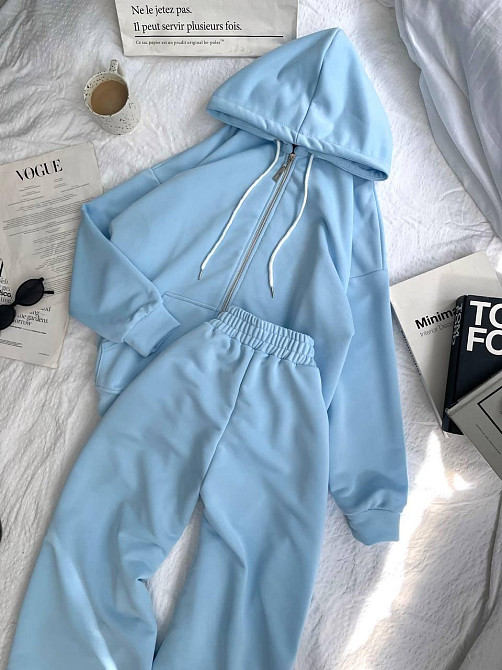 Женский прогулочный оверсайз костюм: кофта на молнии и штаны турецкая трехнить петля Одесса - изображение 6