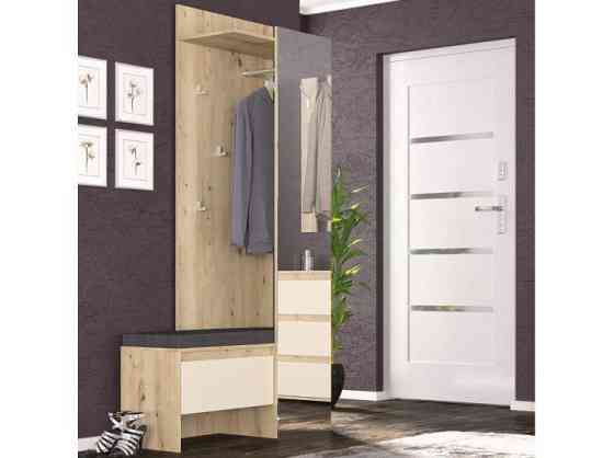 Пенал 1Д2Ш Торино – 541х1965х350 – Дуб Артисан + Шампань Львов