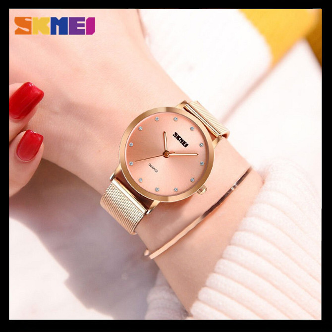 Женские классические часы Skmei 1291 angel (Золотистый) Винница - изображение 7