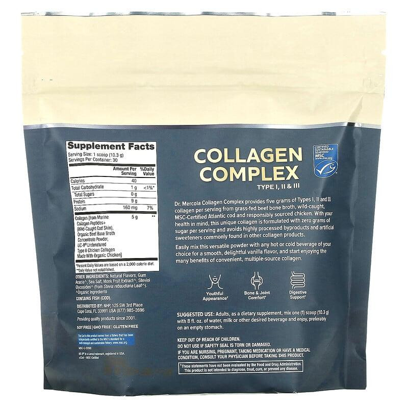 Колагеновий комплекс типів l, ll та lll Dr. Mercola Collagen Complex 5 г 309 грамм ваниль Київ - фото 2