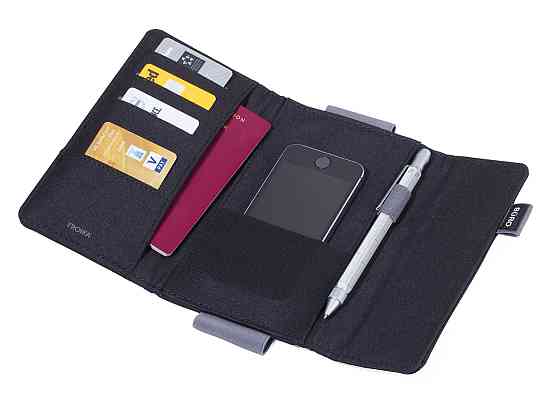 Органайзер для проездных документов Troika Reiseburo с магнитным замком (Черно-серый) Киев