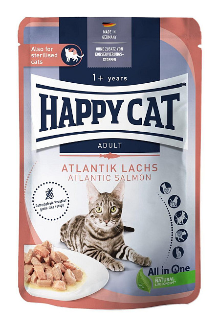 Влажный корм Happy Cat Culinary A-Lachs с лососем для кошек (кусочки в соусе) пауч, 85 г Винница - изображение 1