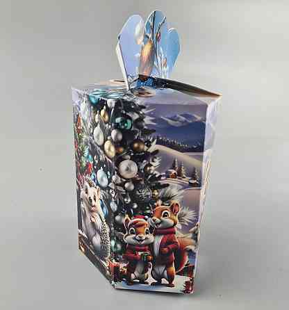 Новогодняя подарочная картонная упаковка для конфет (800грм) №213 