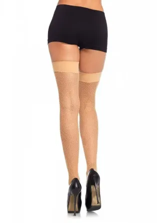 Панчохи-сітка Leg Avenue Nylon Fishnet Thigh Highs One size, Nude, дрібна сітка Львів