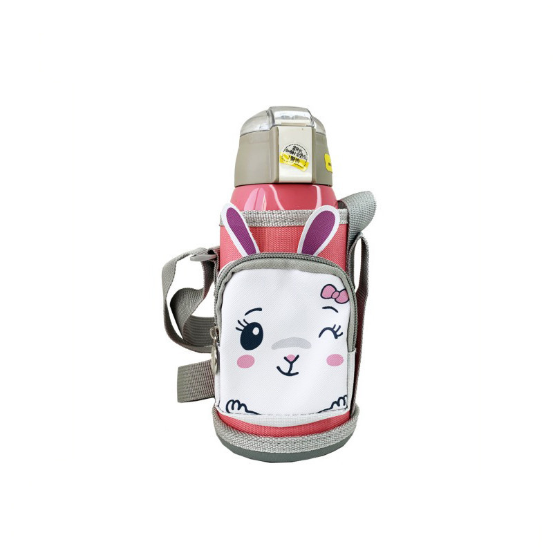 Дитячий термос-поїльник "Зайчик" MGZ-0324(Pink) з індикатором температури 550 мл Вінниця - фото 1