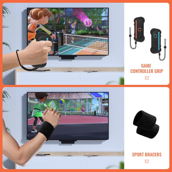 Набір спортивних аксесуарів JDDWIN для Nintendo Switch 2, 12 в 1, теніс, гольф, Chambara, ремінці, ручки Joy-Con Київ