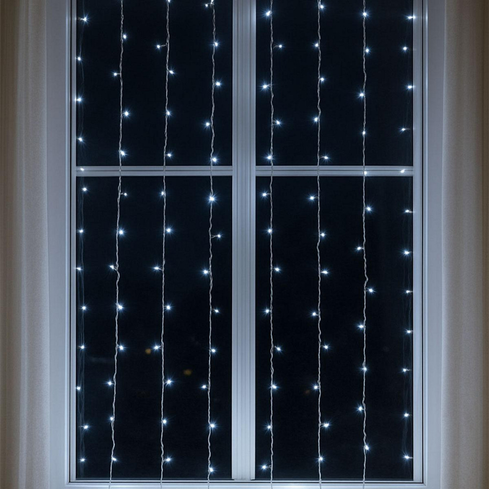 Garlando Новорічна гірлянда штора 2х2 м 80 LED кімнатна білий провід Білий ZWM2280LEDW Коломия - фото 2