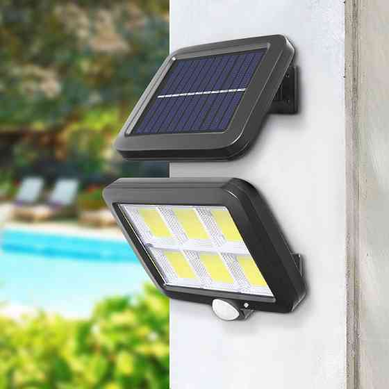 Вуличний Led ліхтар на сонячній батареї BK-128-6COB + пульт / Настінний світильник з датчиком руху Київ