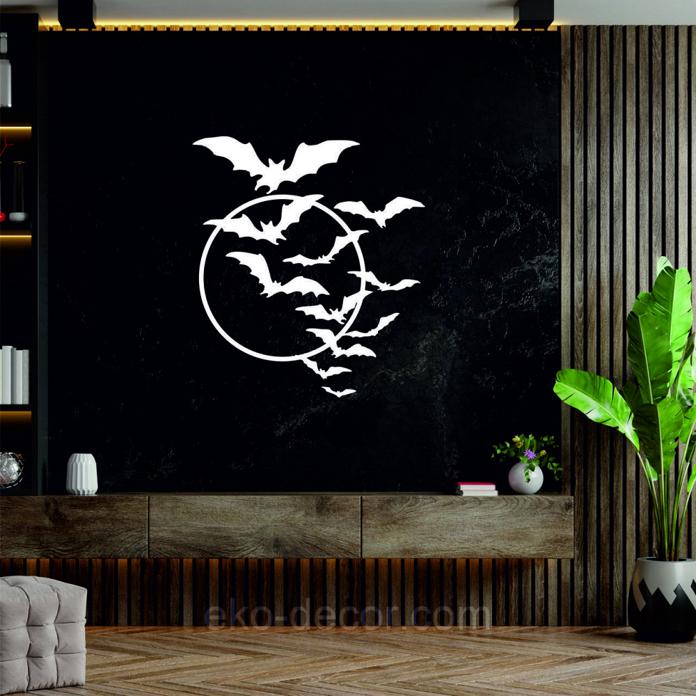 Декоративне настінне Панно «Кажани», Декор на стіну 70*62 см, Білий Київ - фото 6