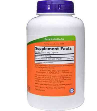 Мака Now Foods Maca 500 мг 250 вегетаріанських капсул Київ