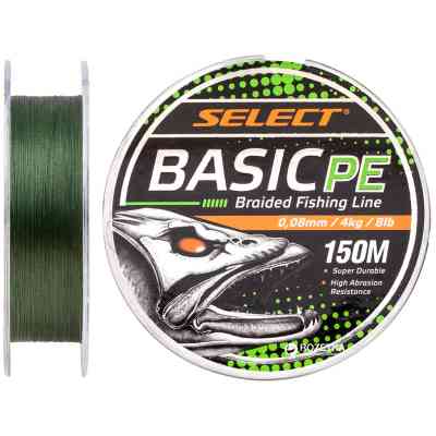 Шнур Select Basic PE 150m Dark Green 0.08mm 8lb/4kg (1870.18.20) Винница