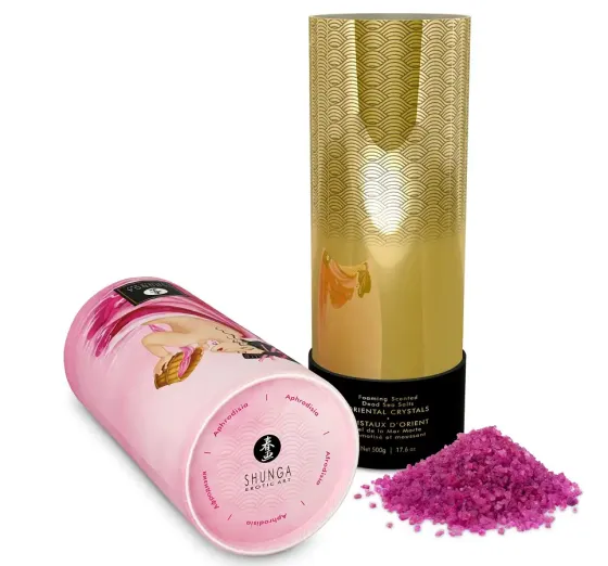 Пінлива сіль для ванни Shunga Dead Sea salt Oriental Crystals — Rose Petal (500 г), сіль Мертвого мо Львів