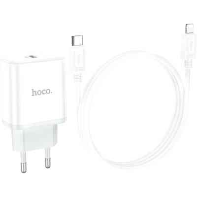 Зарядное устройство HOCO C104A USB-C PD20W + cable USB-C to Lightning white (6931474782908) Винница