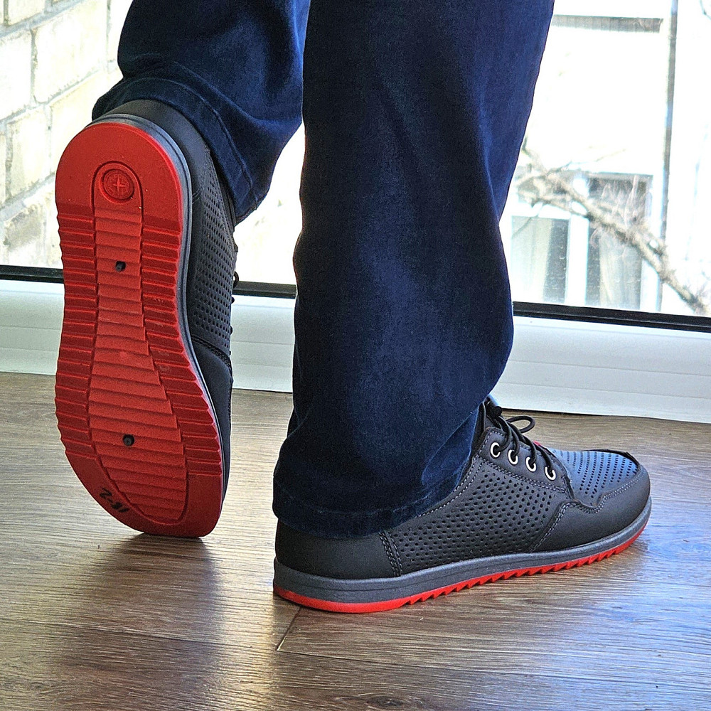 Чоловічі мокасини Літні Чорні Туфлі Сіточка Перфорований у дірочку (розміри: 40,41,42,43,44,45) - 218-2 Дніпро - фото 4