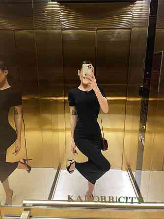 Женское базовое облегающее макси платье в стиле скимс турецкая натуральная вискоза Черный Одесса