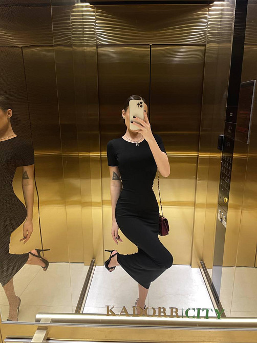 Женское базовое облегающее макси платье в стиле скимс турецкая натуральная вискоза Черный Одесса - изображение 3