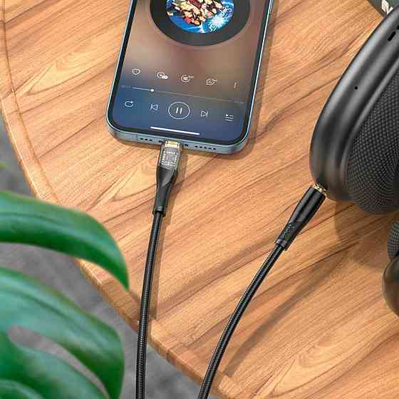 Аудио кабель HOCO UPA25 Transparent Discovery Edition цифровой Lightning AUX, цвет черный 6931474791153 Одесса