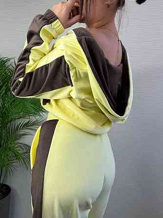 Жіночий стильний трендовий костюм для плюшевий велюр Жовтий, 46/48 Одеса