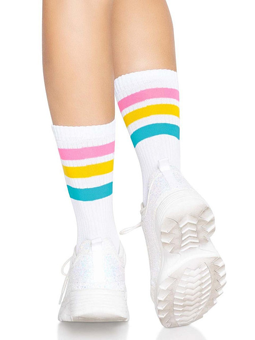 Шкарпетки жіночі в смужку Leg Avenue Pride crew socks Pansexual, 37–43 розмір Sex Aura Київ - фото 4