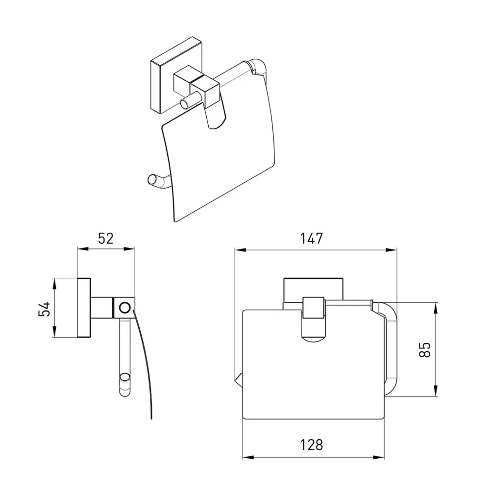 Тримач для туалетного паперу VOLLE CUADRO de la noche чорний Київ - фото 2