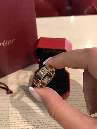 Cartier кільце в рожевому золоті з камінням / Cartier кільце LOVE рожеве золото Одеса