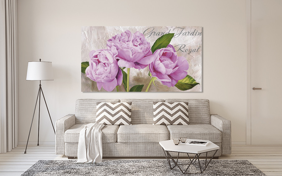 Картина полотно у вітальню / спальню Півонії      MLP_400 ( 60х30см ) 40x80 см Київ - фото 2