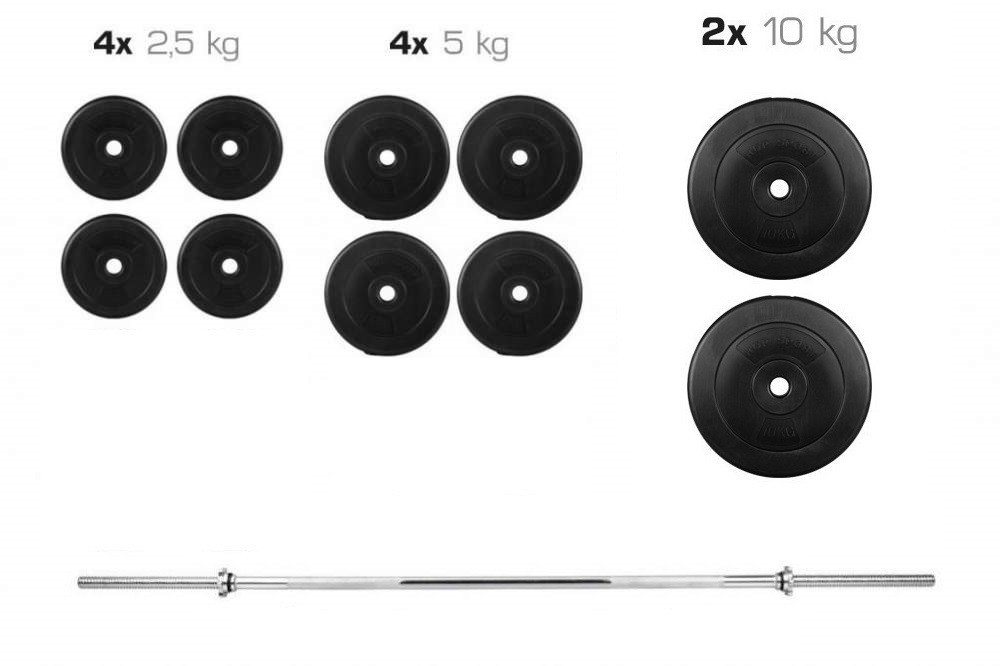Штанга набірна на 60 кг Гантелі, гирі, штанги і диски в ударостійкому пластику Київ - фото 2