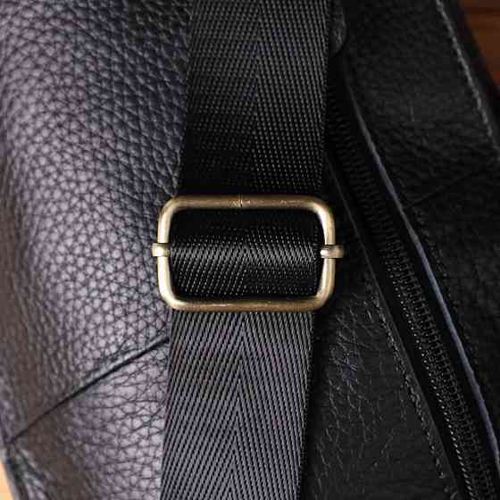 Мужская сумка с большим количеством карманов из натуральной кожи Vintage 22961 Черный Киев