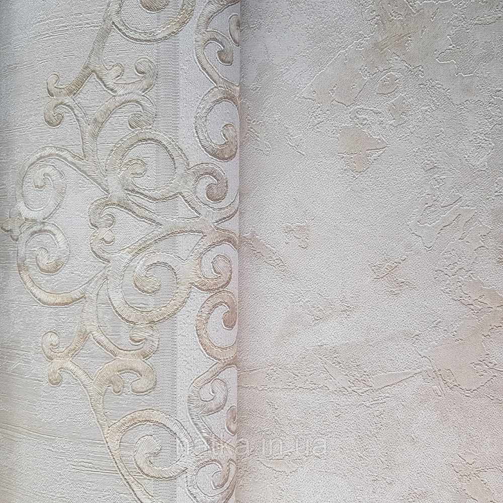 Шпалери метрові вінілові на флізелін 24 Carati Cristiana Masi під штукатурку структурні бежеві з золотистим Київ - фото 2