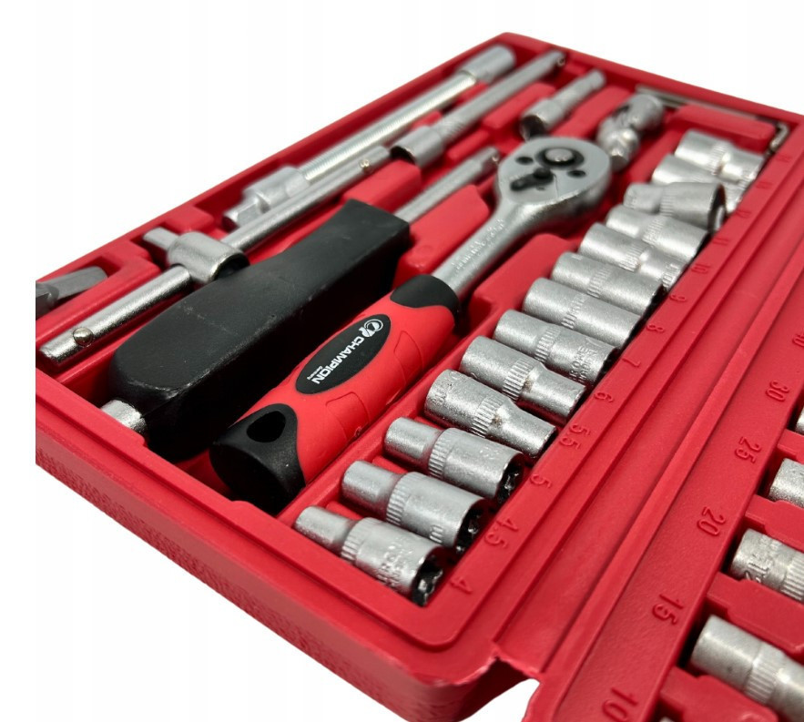 Набір торцевих ключів CP-248 46 шт Cr-V, тріскачка, насадки Torx, Philips, Hex у чохлі Одеса - фото 3