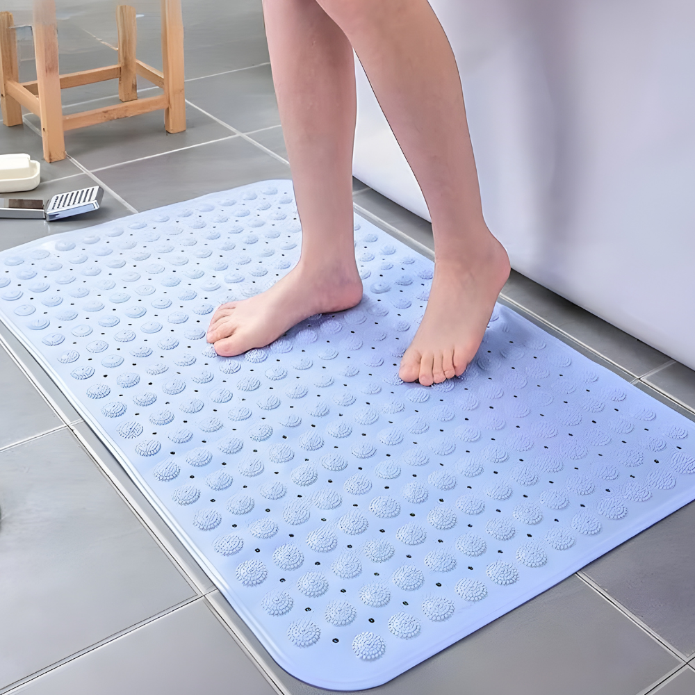 Килимок для душу і ванної кімнати силіконовий, масажний антиковзаючий у ванну прямокутний 40х80 см, блакитний Кам'янець-Подільський - фото 7