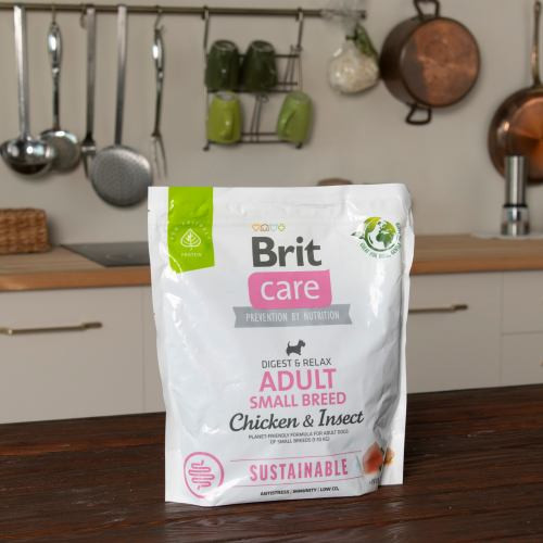 Корм сухий Brit Care Dog Sustainable Adult Small Breed для собак малих порід з куркою та комахами 1 кг Київ - фото 6