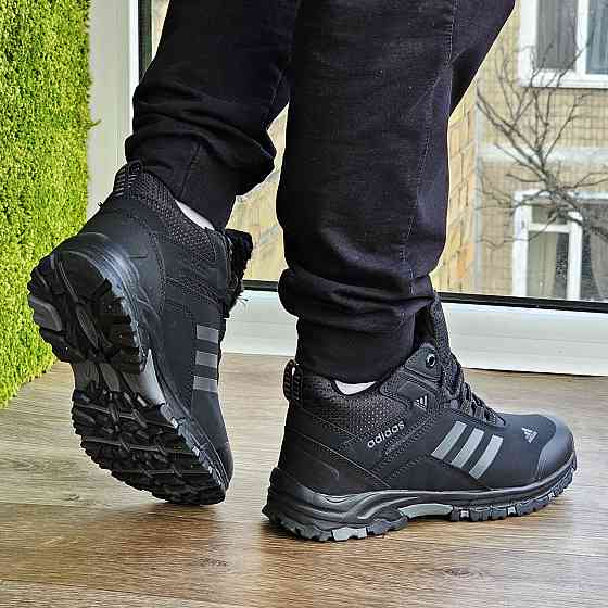 Зимові Кросівки Adidas Climaproof з МЕХОМ Чорні Чоловічі Черні Черні Черні Черевики Адідас (розміри: 42) - 59-4 Дніпро