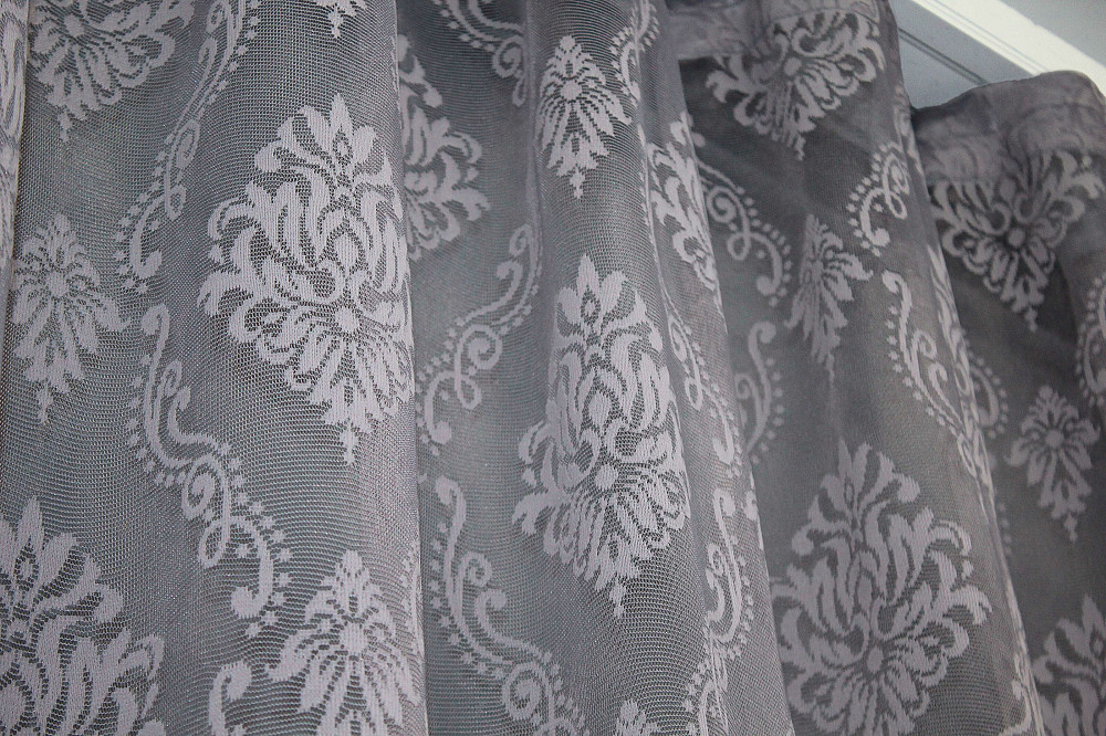 Тюль VR-Textil 1371т Корона Жакард Сірий 300х270 см (42-0110) Київ - фото 7