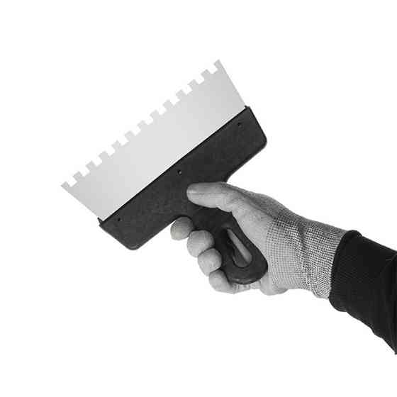 Шпатель із нержавіючої сталі, 200 мм, зуб: 8×8 мм INTERTOOL KT-2208 Київ